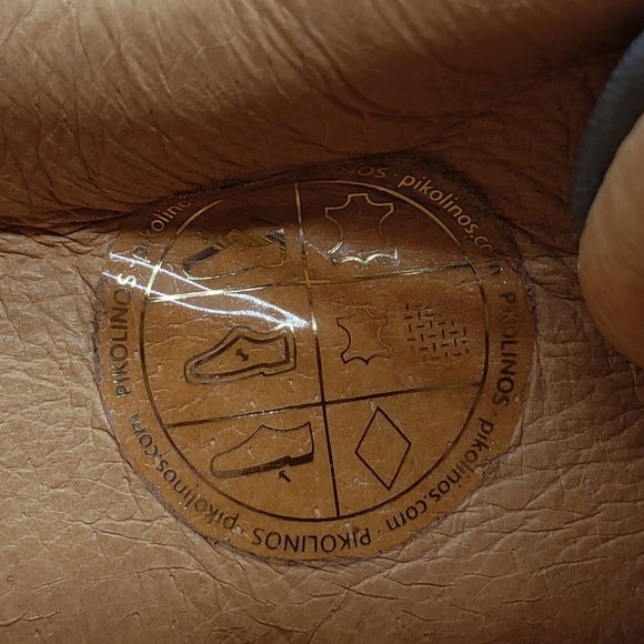 Pikolinos women US 39 gray leather upper tan accents leather lining laceup shoe - Picture 12 of 14